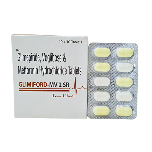 VOGLIBOSE GLIMEPIRIDE AND METFORMIN HYDROCHLORIDE MV 2 TABLETS
