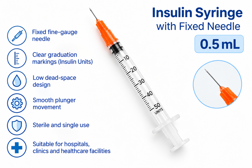 Insulin syringe with fixed needle Nipro
