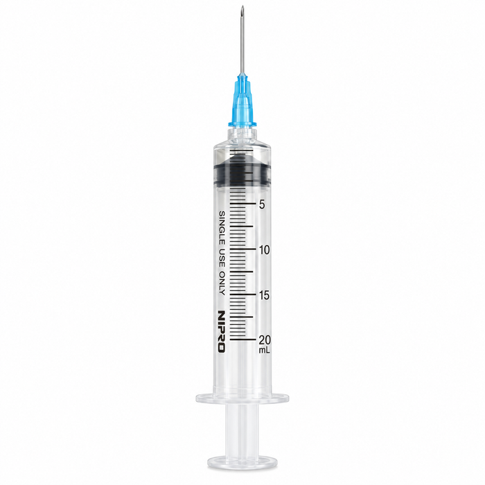 3 part syringe luer lock with needle