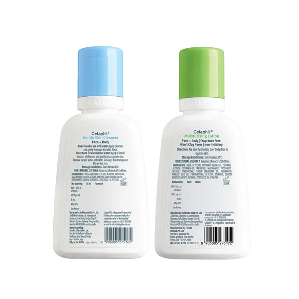 Cetaphil Travel Pack - Cleanser + Moisturiser | Dry to Normal Skin Type 59ml+59ml