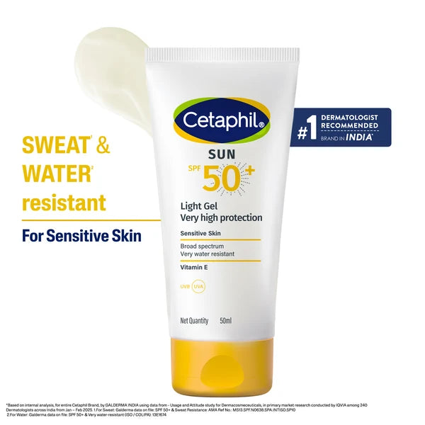 Cetaphil Sunscreen SPF 50  Dermat recommended for Sensitive Skin-50ML