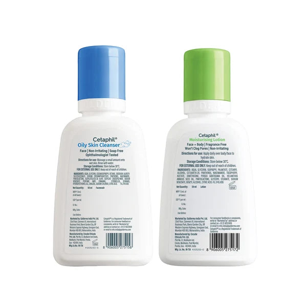 Cetaphil Travel Pack - Cleanser + Moisturiser | Combination to Oily Skin Type