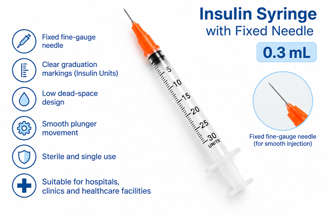 Insulin syringe with fixed needle Nipro
