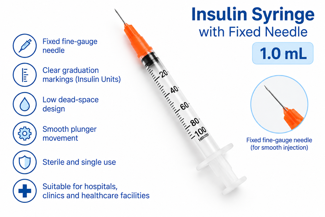 Insulin syringe with fixed needle Nipro