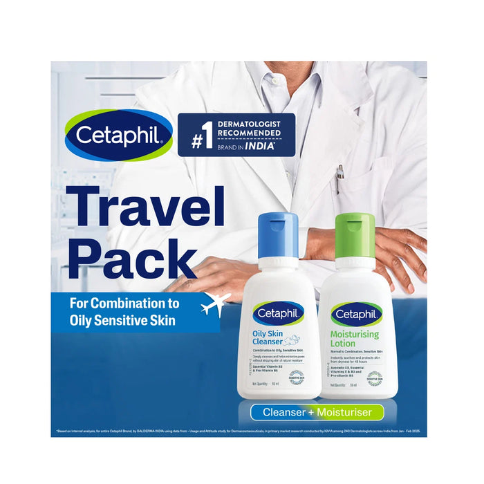 Cetaphil Travel Pack - Cleanser + Moisturiser | Combination to Oily Skin Type