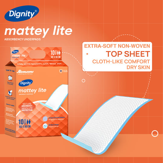 Romsons Dignity Mattey Lite Disposable Underpads, 60x90 cm