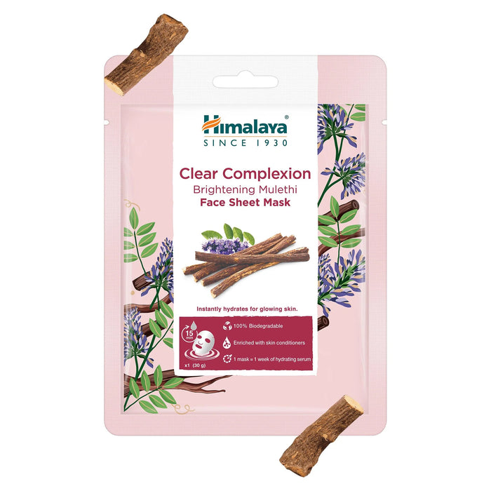 Himalaya Clear Complexion Brightening Mulethi Face Sheet Mask-30g