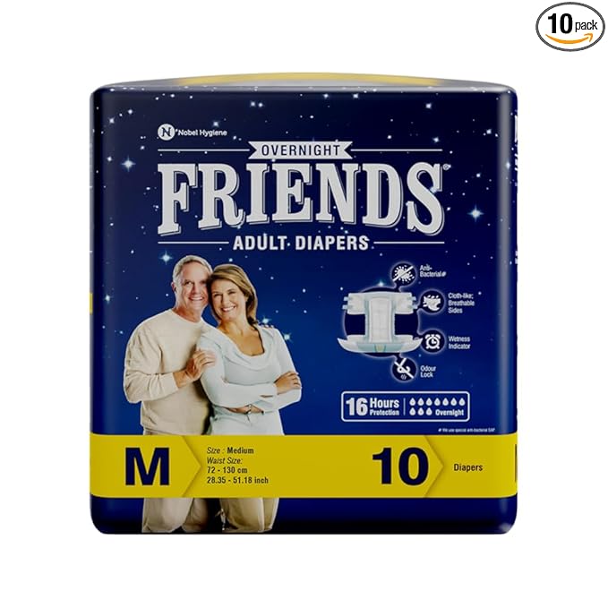 Friends Overnight Adult Diapers-M 10's