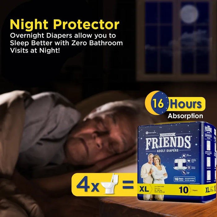 Friends Overnight Adult Diapers-XL 10's