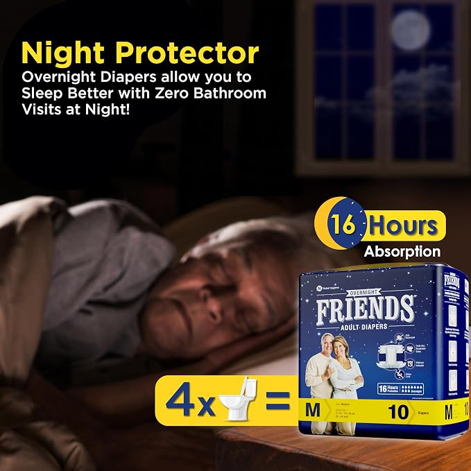 Friends Overnight Adult Diapers-M 10's