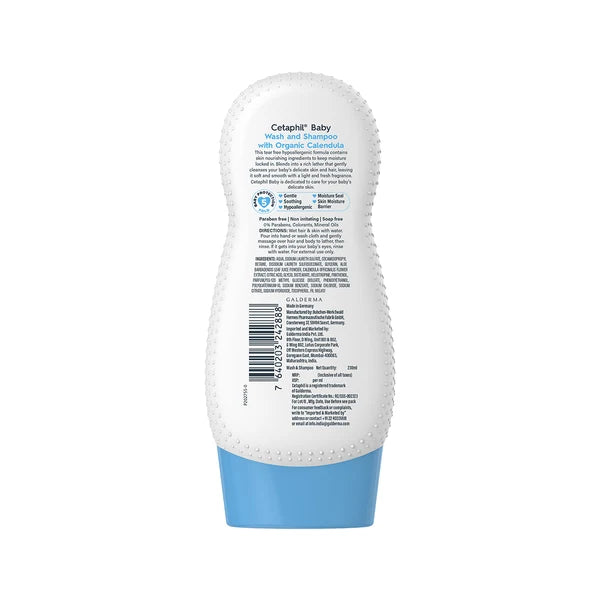 Cetaphil Baby Wash & Shampoo with Organic Calendula-230ml