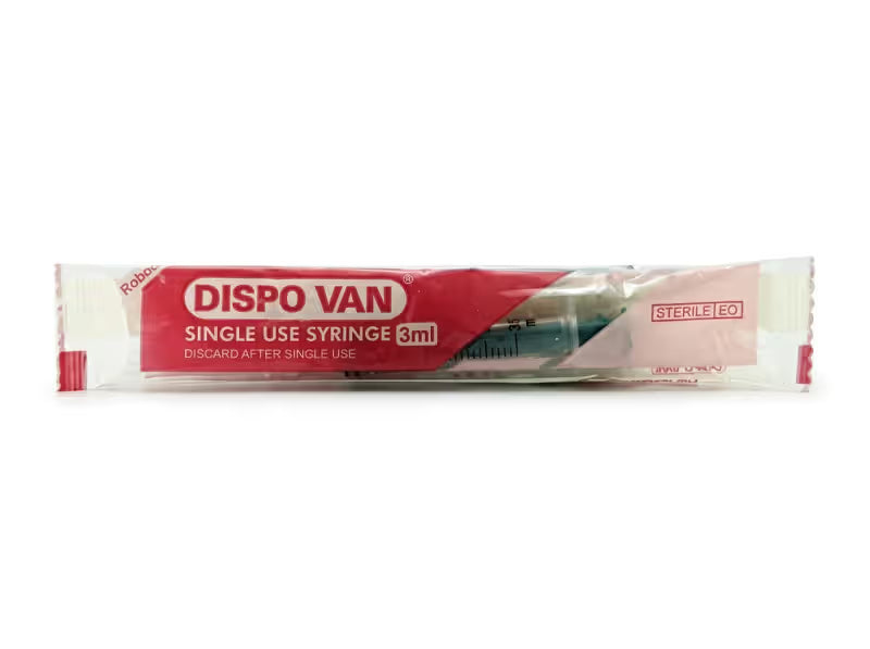 HMD Dispovan Disposable 3ml Syringe with Needle