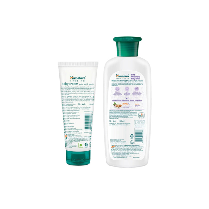 Himalaya Baby Cream and Extra Moisturizing Baby Lotion Combo-100ml