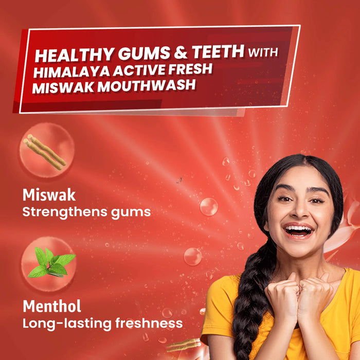 Himalaya Active Fresh Miswak Mouthwash-215ml