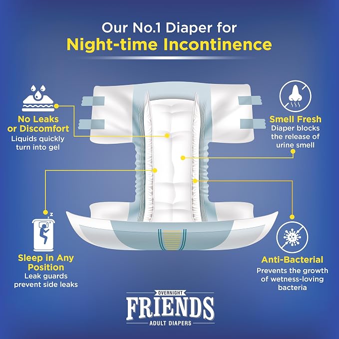 Friends Overnight Adult Diapers-M 10's