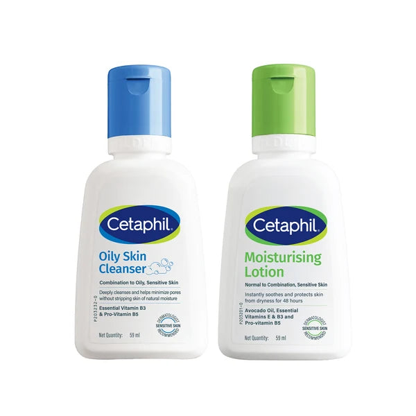 Cetaphil Travel Pack - Cleanser + Moisturiser | Combination to Oily Skin Type