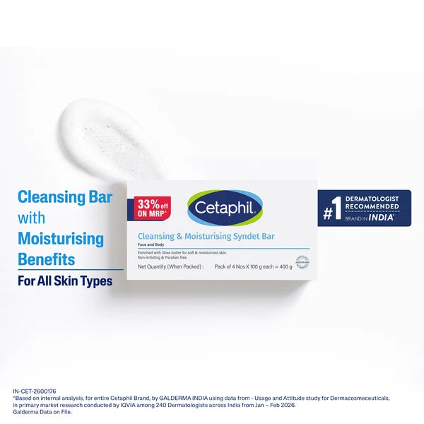 Cetaphil Cleansing Moisturizing Syndet Bar - (4x100gm)