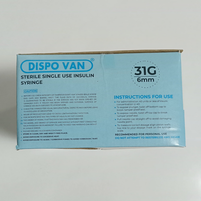 HMD Dispovan  Disposable syringe 1ml 31G 40U MULTI PACK