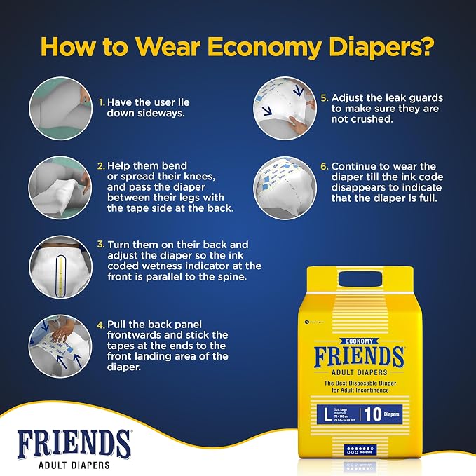 Friends Economy Adult Diapers-L 10's