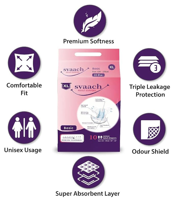 Adult Diaper Basic Svaach-XL 10's