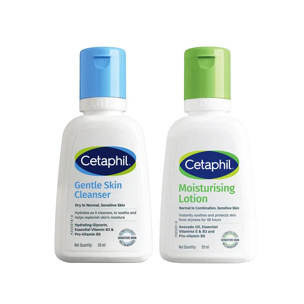 Cetaphil Travel Pack - Cleanser + Moisturiser | Combination to Oily Skin Type 59ml+59ml