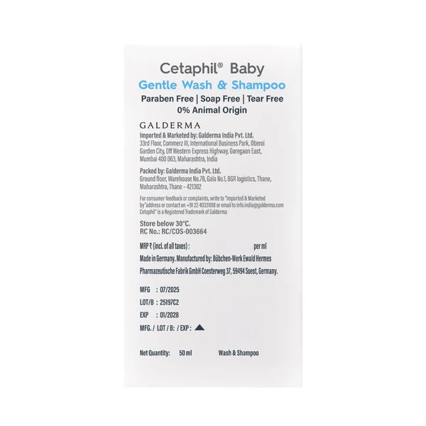 Cetaphil Baby Gentle Wash & Shampoo - 50 ml