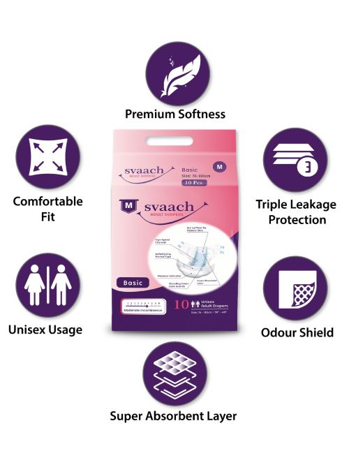 Adult Diaper Svaach Basic -M 10's