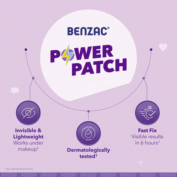 Benzac 3-in-1 Power Patches for Acne and Pimples (12 PATCHES)