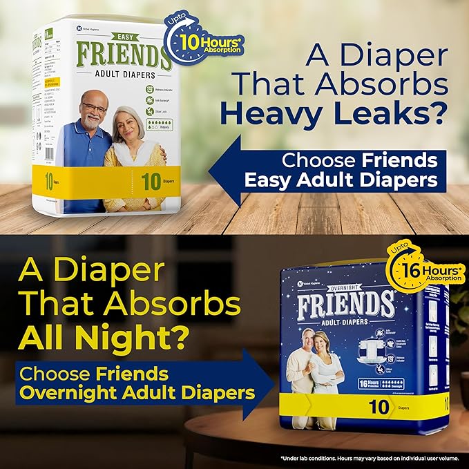 Friends Easy Adult Diapers-XL 10'S