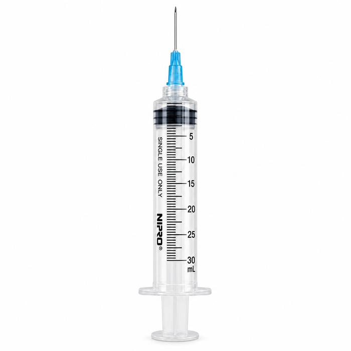 3 part syringe luer lock with needle