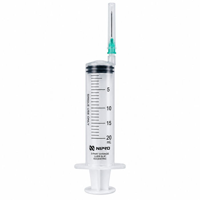 3-part syringe with needle luer slip eccentric Nipro