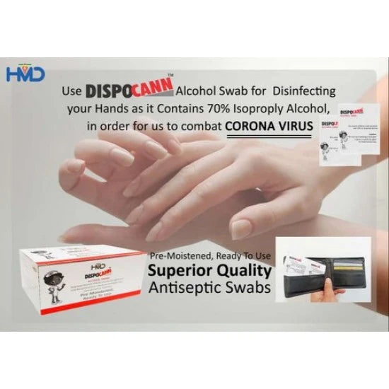 HMD Dispocann  Alcohol Swabs (Pack of 100 Pieces)