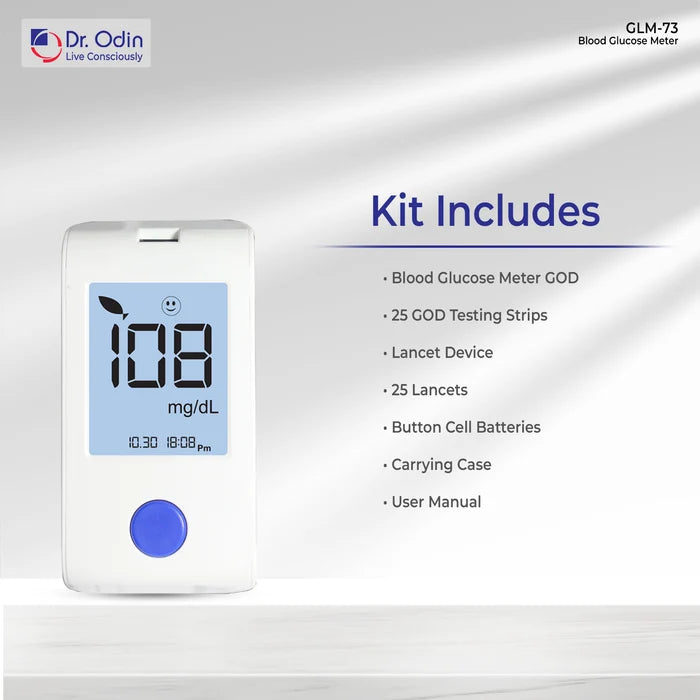 Blood Glucose Meter GOD Kit with 25 Test Strips - GLM-73