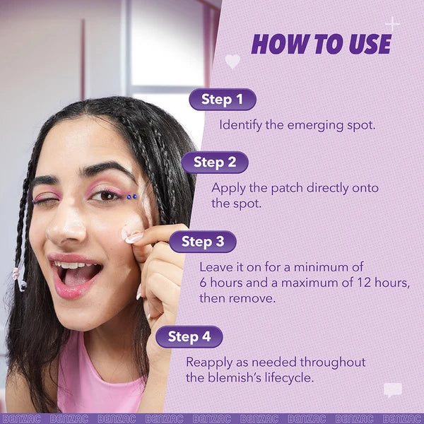 Benzac 3-in-1 Power Patches for Acne and Pimples (12 PATCHES)