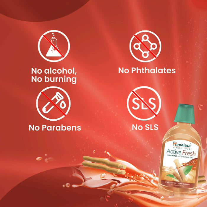 Himalaya Active Fresh Miswak Mouthwash-215ml