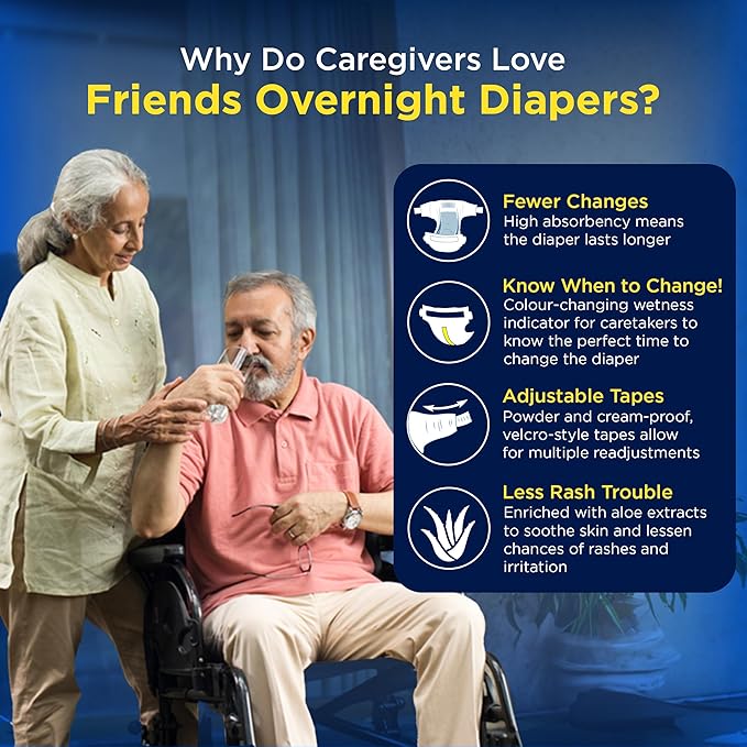 Friends Overnight Adult Diapers-M 10's