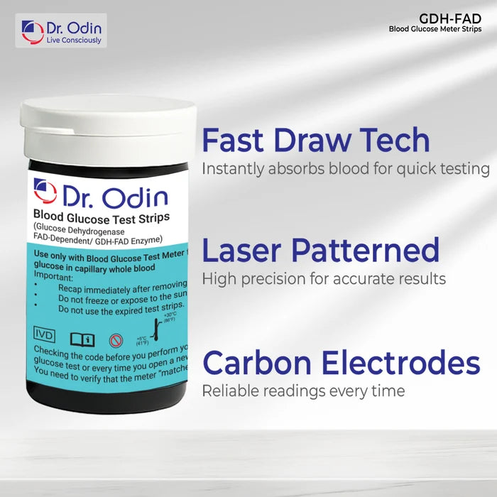 100 Test Strips for Dr. Odin Glucometer GDH-FAD
