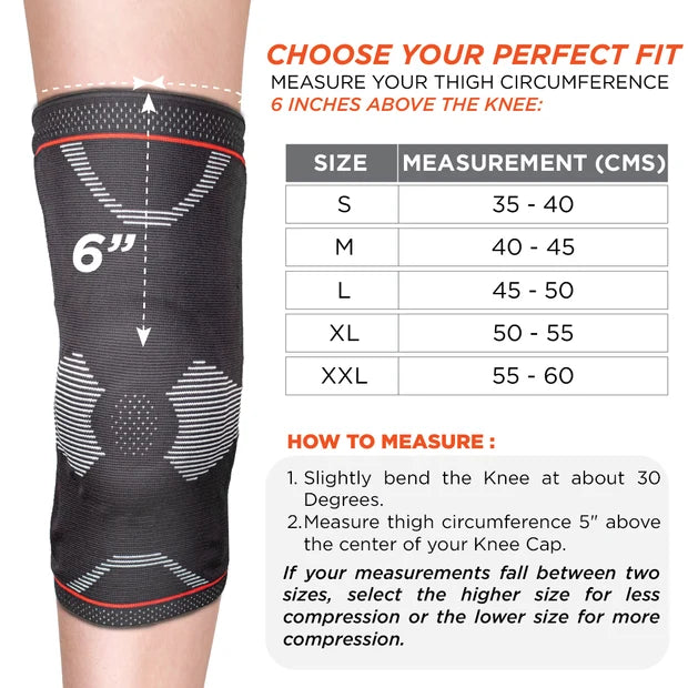 Vissco ADV Knee Support - Patella & Ligament Assited with Silicone Pressure Pad