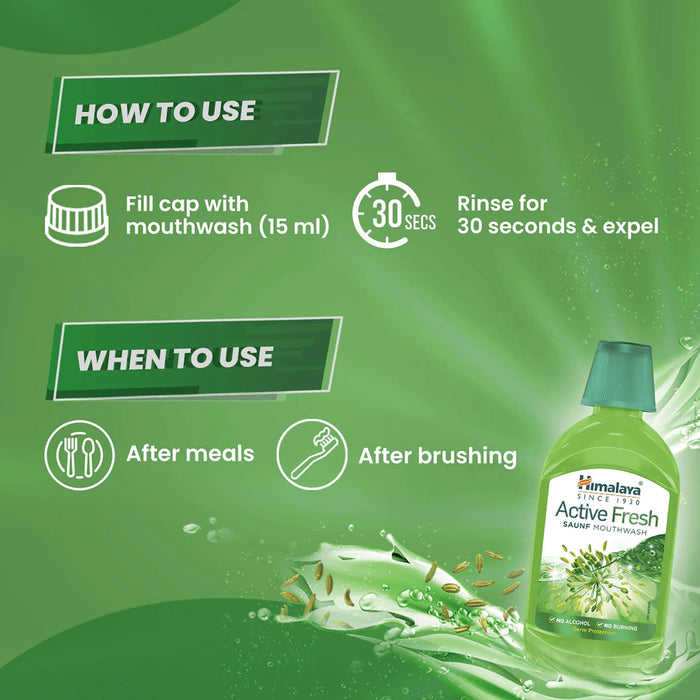 Himalaya Active Fresh Saunf Mouthwash-215ml