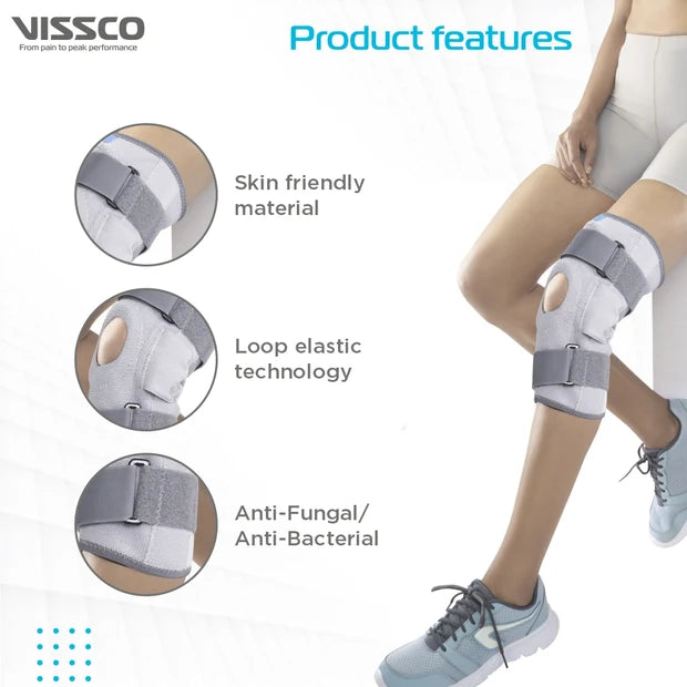 Vissco Elastic Hinged Knee Brace - Open Patella