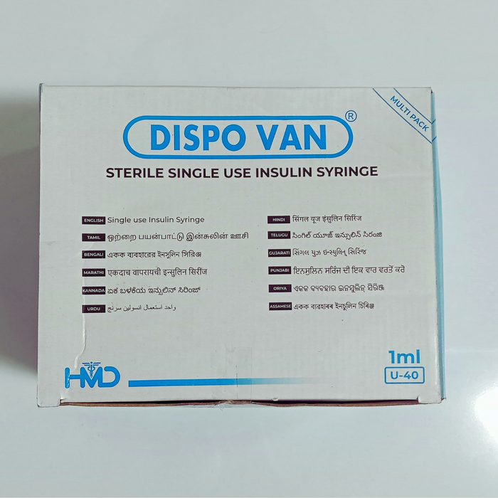 HMD Dispovan  Disposable syringe 1ml 31G 40U MULTI PACK
