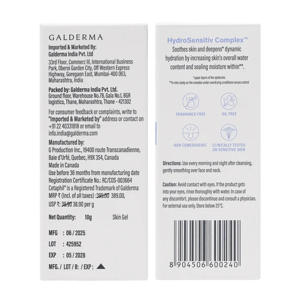 Cetaphil Optimal Hydration Restoring Water Gel 10g
