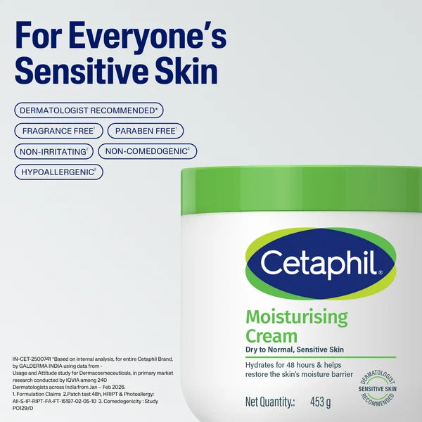 Cetaphil Moisturising Cream 453g for Dry to Normal, Sensitive skin