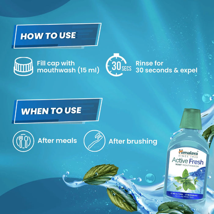 Himalaya Active Fresh Mint Mouthwash-215ml