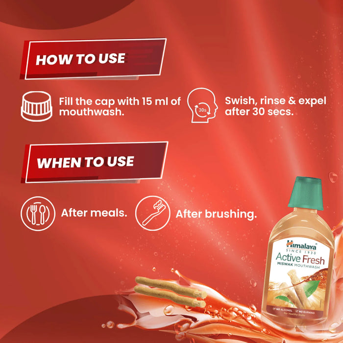 Himalaya Active Fresh Miswak Mouthwash-215ml