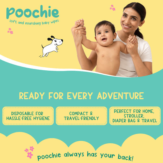 Romsons Poochie Soft & Nourishing Baby Wipes 72 Pieces/Pack