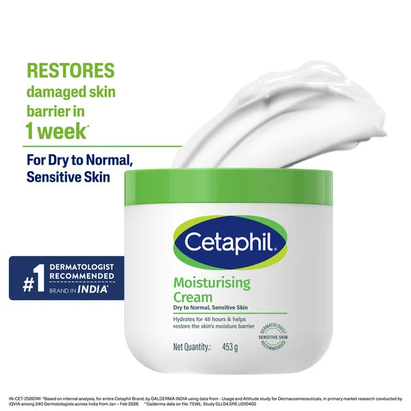 Cetaphil Moisturising Cream 453g for Dry to Normal, Sensitive skin