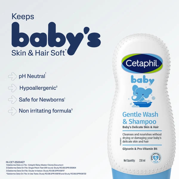 Cetaphil Baby Gentle Wash & Shampoo with Wheat Protein and Glycerin-230ml