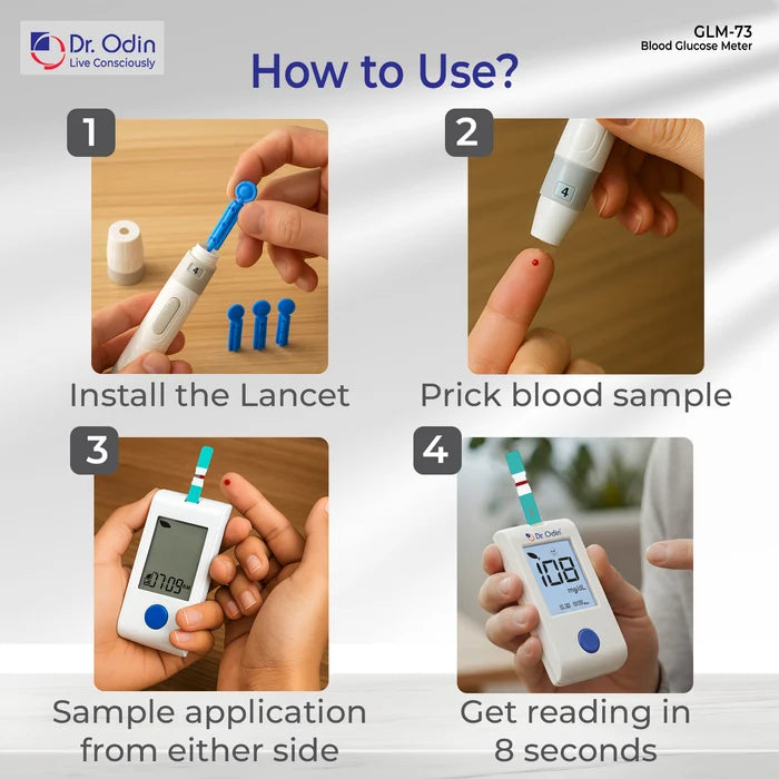 Blood Glucose Meter GOD Kit with 25 Test Strips - GLM-73