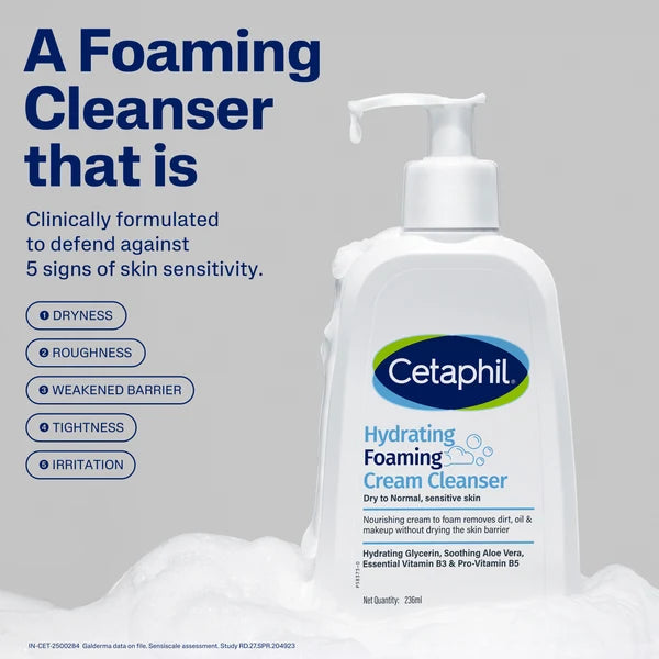 Cetaphil Hydrating Foaming Cream Cleanser 236 ml